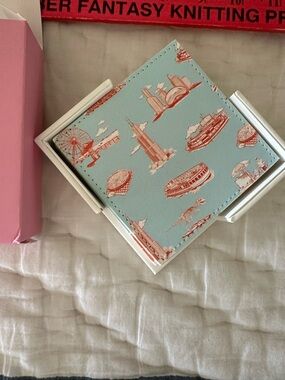Katie Kime Square Chicago Toile Coaster Set NIB